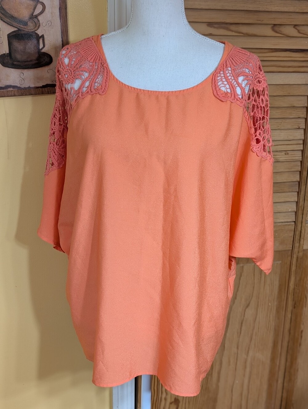 a.n.a. Orange Top w/ Lace XL
